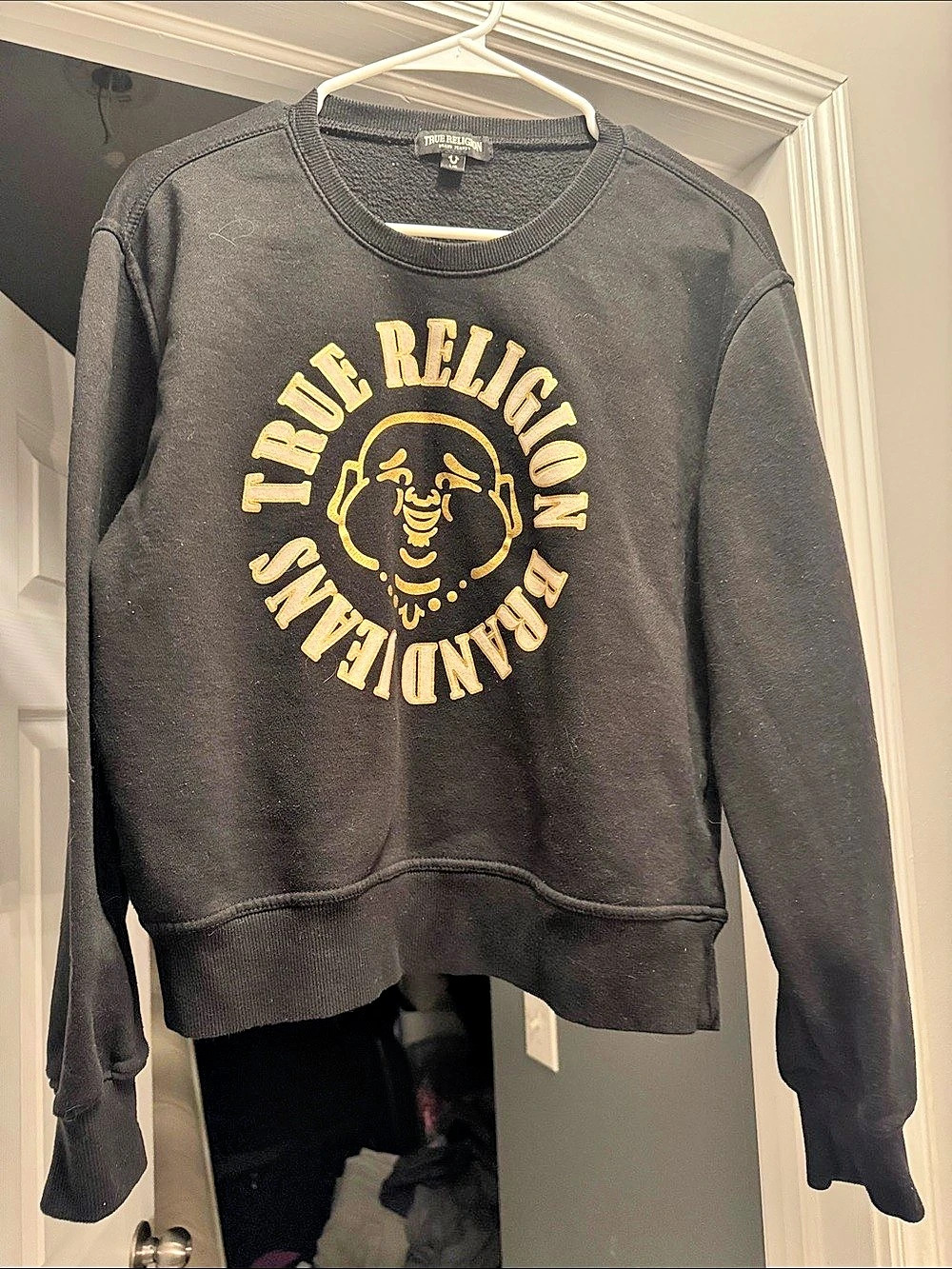 True Religion Graphic Crewneck Sweatshirt in Black